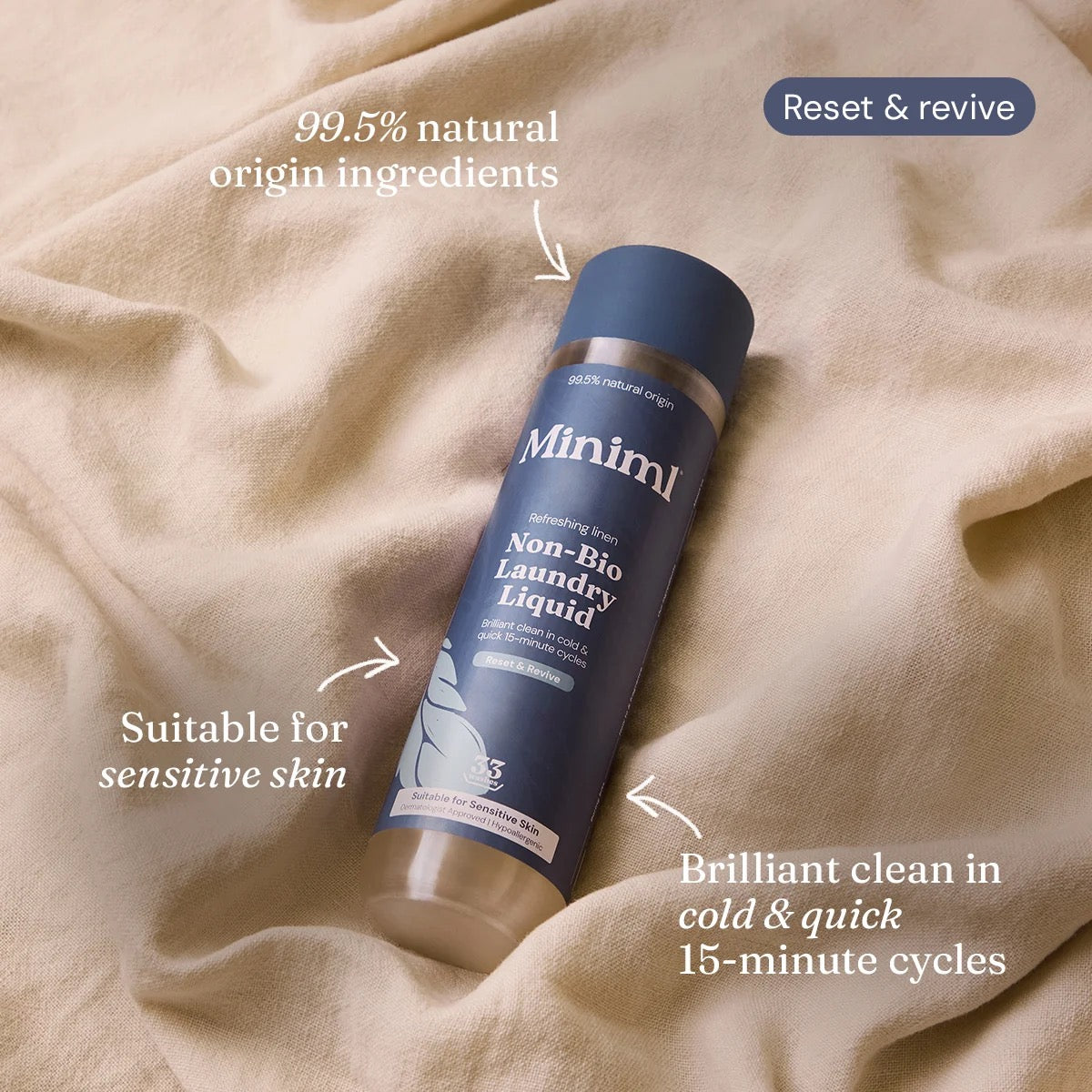 Miniml Fresh Linen Non Bio Laundry Liquid 1 Litre